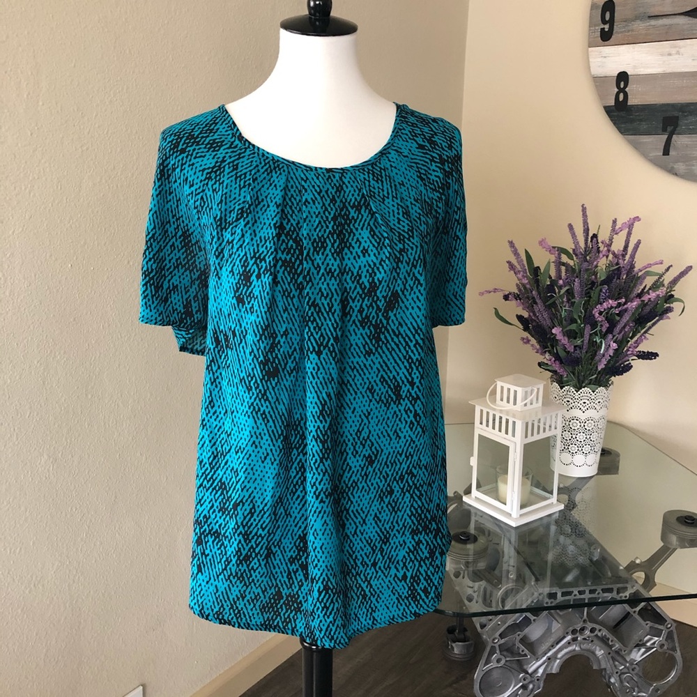 Blue and Black Top
